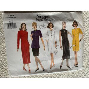 Vogue Misses Dress Top Skirt Sewing Pattern 1381 Sz 8 - 12 - Uncut